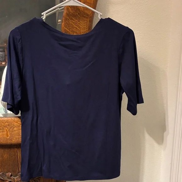 Gretchen Scott Designs Deep Blue Short Sleeve Top - Picture 3 of 3